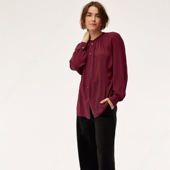 Aritzia Gene Blouse in Barolo - Picture 1 of 4